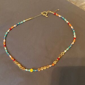 Colorful Beaded Necklace with Gold Accents